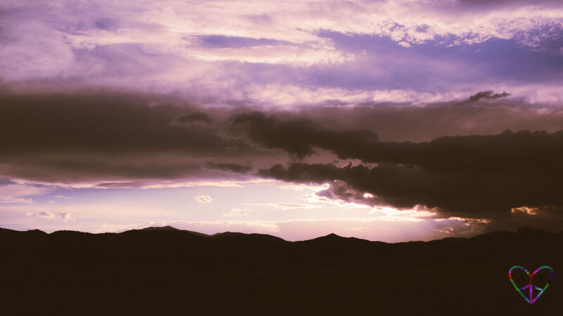 Sunset over the Rocky Mountains as seen from Long Lake Park